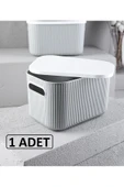 1 Adet Storage 6 Lt Gri Dolap Düzenleyici Kapaklı Kutu Dekoratif Hobi Oyuncak Saklama Kutusu - 1