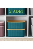 2 Adet Yeşil Storage 13 Lt Dekoratif Dolap Düzenleyici Kutu Hobi Oyuncak Ayakkabı Saklama Kabı - 1