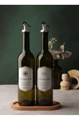 Retro Paris Ahşağ Standlı Yağlık Set - 3 Parça 750ml Nar Ekşi Sosluk Sirkelik Seti Şurup Dökücü - 1