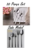 30 Parça Çatal Kaşık Takımı - Sade Model Kaşık Seti thumbnail 2
