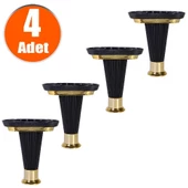 Mobilya Kanepe Puf Sehpa Ayağı Siyah Gold Baza Ayak 15 Cm (4 ADET) - 1