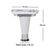 Mobilya Kanepe Puf Sehpa Ayağı Beyaz Krom Baza Ayak 15 Cm (4 ADET) - 3