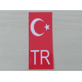 TR PLAKA STİCKER 10,5x4,5cm KIRMIZI AY YILDIZ TR STİCKER, TR ETİKETİ, TR ÇIKARTMASI, PLAKA ARMASI - 1