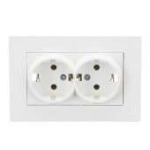 Mutlusan Rita İkili Çerçeveli Topraklı Priz Beyaz - 1