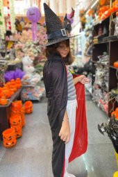 Beysüs Cadılar Bayramı Halloween Yetişkin Pelerin Şapka Set Siyah Kırmızı - 1