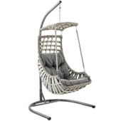 Capri Swing Alaçatı Tekli Rattan Bahçe Salıncağı | Balkon Salıncağı - 5