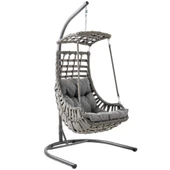 Capri Swing Alaçatı Tekli Rattan Bahçe Salıncağı | Balkon Salıncağı - 9