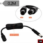 5.5x2.5 mm ON/OFF Anahtarlı Adaptör Uzatma Kablosu - 20 cm - 2
