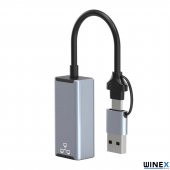 Winex 2in1 USB ve Type-C to RJ45 Ethernet Adaptörü - 7