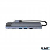 Winex 7in1 USB Type-C Hub Port Adaptör HDMI USB Ethernet PD Girişli - 6