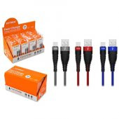 Hytech HY-X425 3A Type-C 1m Lacivert Data + Şarj Kablosu - 1