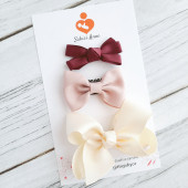 Sahici Anne 3'lü Fiyonk Saçsız Bebek Tokası Seti- Romantik set - 1