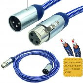 XLR Erkek - Dişi Balanslı Kaliteli Örgülü Kablo - 5 Metre - 1