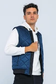 Erkek Regular Fit Bomber Yaka Fermuarlı İçi Polarlı Kapitone Şişme Spor Yelek - 8
