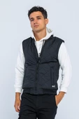 Erkek Regular Fit Bomber Yaka Fermuarlı İçi Polarlı Kapitone Şişme Spor Yelek - 2