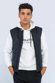 Erkek Regular Fit Bomber Yaka Fermuarlı İçi Polarlı Kapitone Şişme Spor Yelek - 4