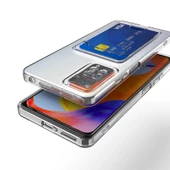 Xiaomi Redmi Note 11S Global Kılıf Kartlıklı Şeffaf Zore Setra Kartlıklı Şeffaf Silikon Kılıf thumbnail 5
