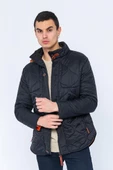 Erkek Slim Fit Dik Yaka Fermuarlı Düğmeli Cepli Kalın Kapitone Şişme Mont - 8