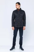 Erkek Slim Fit Dik Yaka Fermuarlı Düğmeli Cepli Kalın Kapitone Şişme Mont - 11