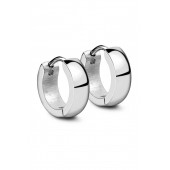 DESİNGSHOP Unisex Geniş Erkek Çelik Küpe Çifti Gümüş Renk 6mm dsty64 - 1