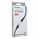 Syrox C121L Ultron Metal Lightning Örgü Data/Şarj Kablosu 2.0A 1mt Siyah - 5