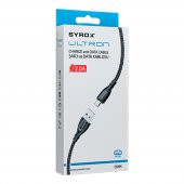Syrox C121M Ultron Metal Örgü Micro USB Data/Şarj Kablosu 2.0A 1mt Siyah - 5