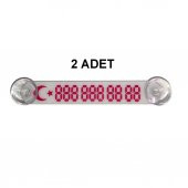 2 ADET Beyaz-Kırmızı Araç Park Telefon Numaratörü Tel No Gösterici Numaratik YDNMR213 - 1