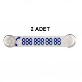2 ADET Beyaz-Mavi Araç Park Telefon Numaratörü Tel No Gösterici Numaratik YDNMR216 - 1