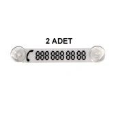 2 ADET Beyaz-Siyah Araç Park Telefon Numaratörü Tel No Gösterici Numaratik YDNMR214 - 1