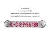 2 ADET Beyaz-Kırmızı Araç Park Telefon Numaratörü Tel No Gösterici Numaratik YDNMR213 - 2