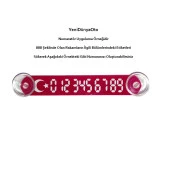 2 ADET Kırmızı-Beyaz Ay Yıldız Araç Park Telefon Numaratörü Tel No Gösterici Numaratik YDNMR211 - 2