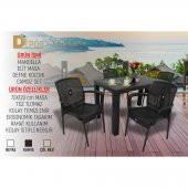 Mandella Elit 70x120 4 Kişilik Defne Koltuk Masa Takımı Eko Kahverengi - 4