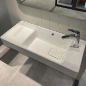 Turkuaz Cerastyle Sharp Etajer Uyumlu Lavabo Damlalıklı 80x35 Cm - 1