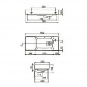 Turkuaz Cerastyle Sharp Etajer Uyumlu Lavabo Damlalıklı 80x35 Cm - 2