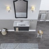 Turkuaz Cerastyle Kapadokya Etajer Uyum Damlalıklı Lavabo 80x48cm thumbnail 2