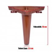 Mobilya Kanepe Sehpa Puf Koltuk Ayağı Kahverengi Baza Ayak 18 cm thumbnail 3
