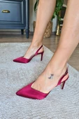 036 3110 Topukla Kadın Saten Stiletto Ayakkabı - 1