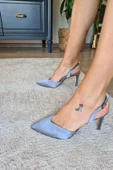 036 3110 Topukla Kadın Saten Stiletto Ayakkabı - 5