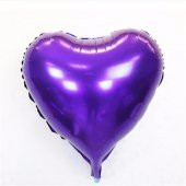 Parti Aksesuar Kalp Balon Folyo Mor 45 cm 18 inç - 1