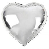 Parti Kalp Şekilli Gümüş Renk Toptan Folyo Balon 45 cm 10 Adet - 2