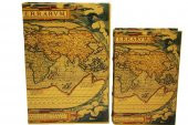 Kutu Kitap Harita 2li Set Dekoratif Hediyelik - 1