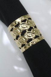 6 Adet Gold Loving Luxury Metal Peçete Halkası - 3