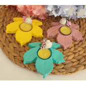 3'lü Kokulu Taş Yaprak Mumluk - 2