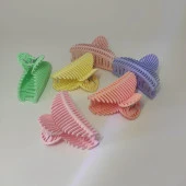 Midye Toka 6'lı Pastel Renk Saç Tokası Unicorn Kelebek Kıskaçlı Saç Tokası 8 cm Mandal Toka - 1