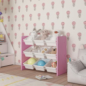 Mordeka 9 Sepetli Pembe Oyuncak Dolabı - 1