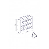 Mordeka 9 Sepetli Pembe Oyuncak Dolabı - 4