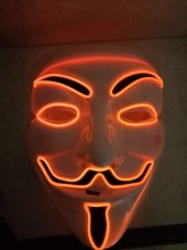CADILAR BAYRAMI HALLOWEEN VENNATTA TURUNCU IŞIKLI MASKE 22CMX20CM - 2
