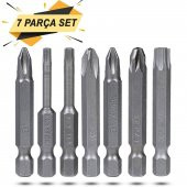 Matkap Bits Uç Vidalama Ucu Düz Yıldız Torx Uç (7 PARÇA) - 2
