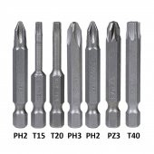 Matkap Bits Uç Vidalama Ucu Düz Yıldız Torx Uç (7 PARÇA) - 3