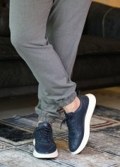 Özbağcı Erkek Deri Sneaker Ayakkabı - İ1986-1 M 1000 Lacivert - 5